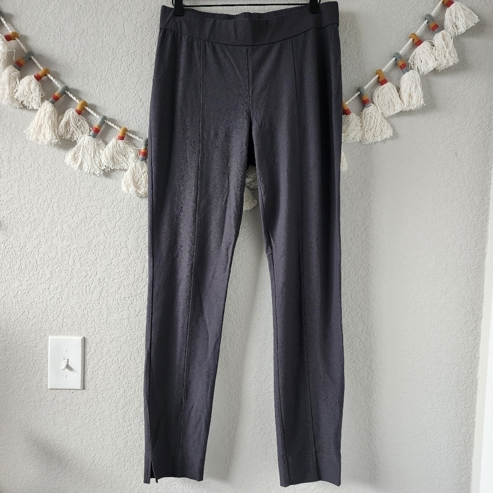Eileen Fisher Gray Stretch Knit Washable Crepe Pintuck Pull On Pant Contemporary